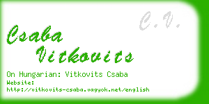 csaba vitkovits business card